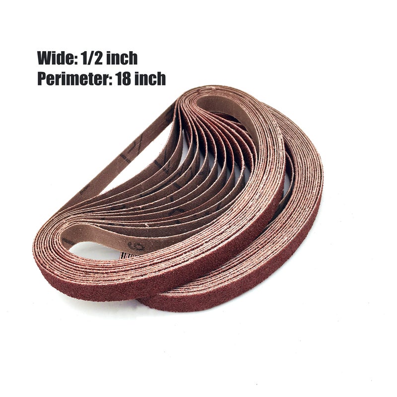 SHUTTLE GENIUS 1/2 X 18 Inch Sanding Belt, 60 Grit Aluminum Oxide Craftmas Belt Sandpaper for Mini Air Belt Sander, 24 Pack(1/2x18 Inch,60 Grit) - Image 3